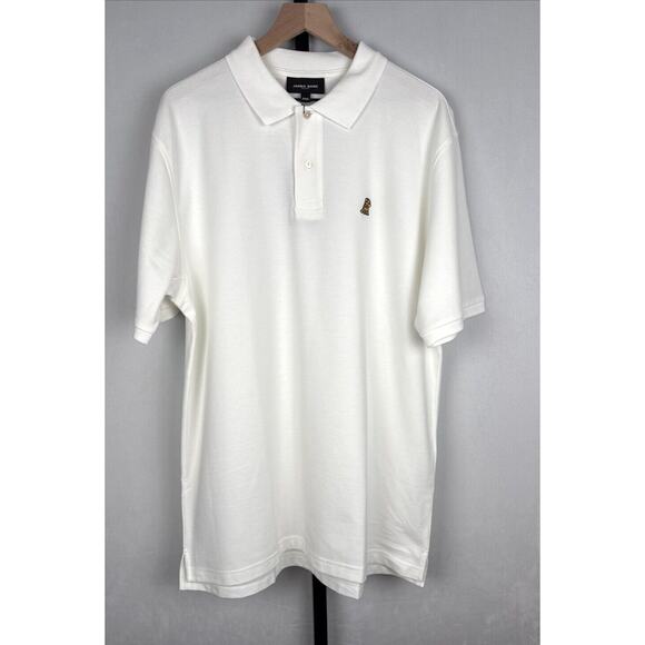 James Bark Men's Regular Fit Polo Shirt XXXL White Pima Cotton Embroidered NWT - Picture 3 of 11